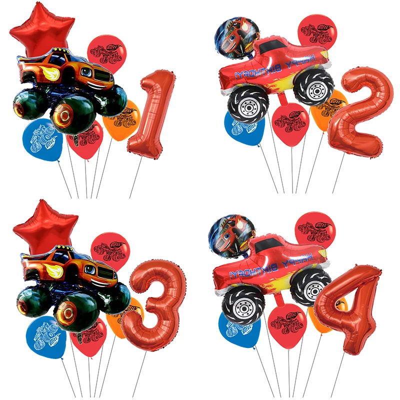 

7pcs Blaze Monster Machines Balloon Set Racing Car Party Decoration 32 inch Number Balloon Birthday Party Kids Gifts Baby Shower