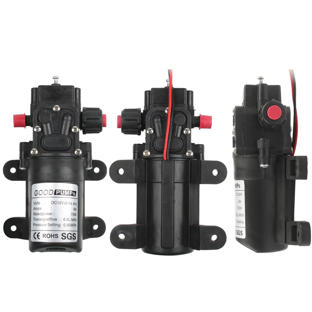 Микро электрический мембранный Водяной насос DC12V24V 70 Вт высокого давления для