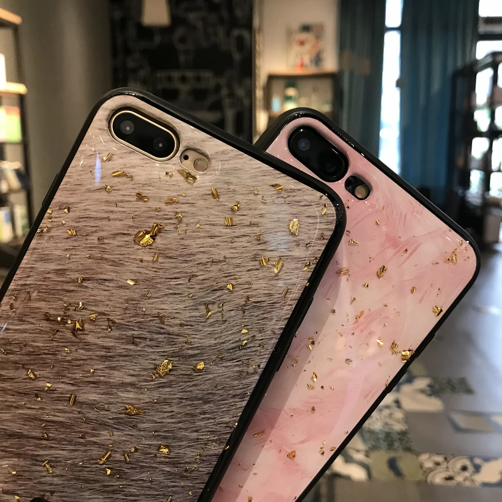 Fashion Gold Foil Glitter Phone Case For iPhone X XS Max XR 11 8 7 6 6s Plus Pink Grey Soft TPU Silicone Cover Coque Funda |