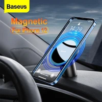 baseus magnetic car phone holder for iphone 12 series phone stand holder car air vent smartphone 360 rotation support clip mount
