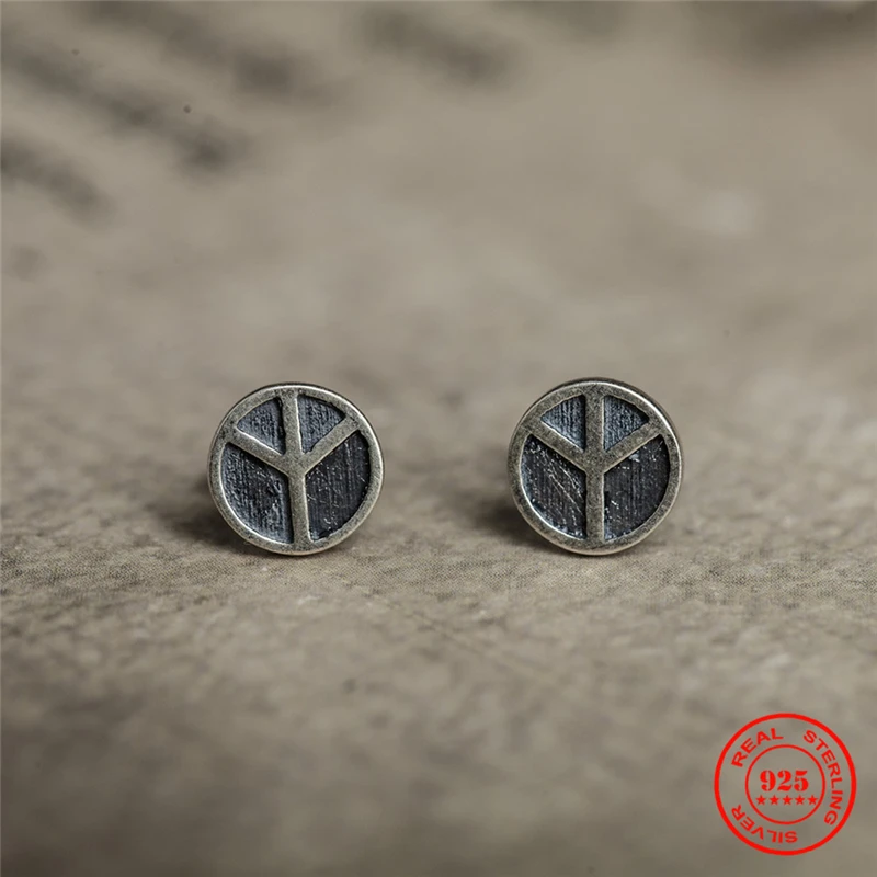 Женские серьги-гвоздики MKENDN, из серебра 100% пробы, в стиле ретро, с изображением самолета, символа Мира, пилота