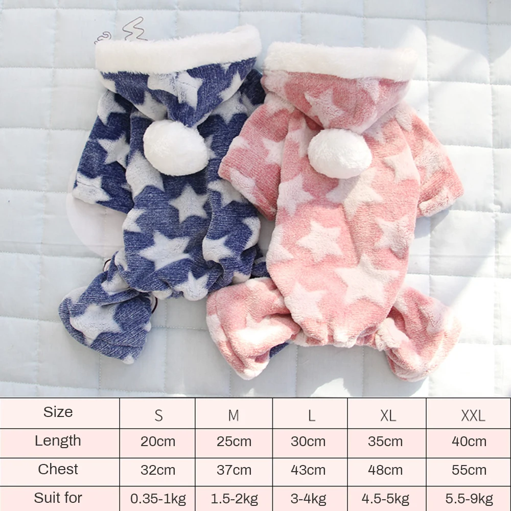 100% хлопок Принт собака теплая одежда комбинезон для щенка Толстовка пальто