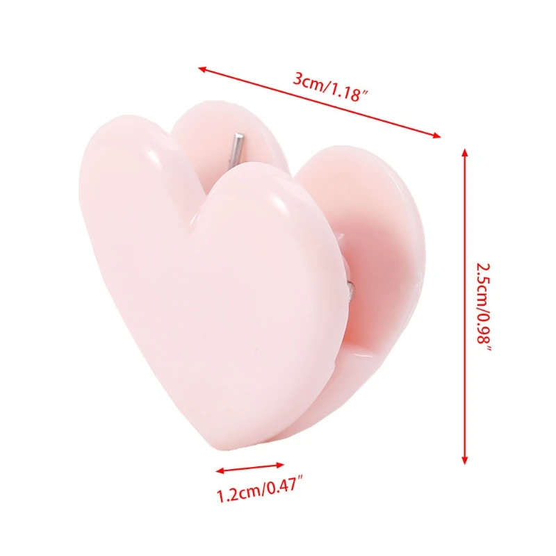 

5Pcs Heart Shape Bulldog Grip Clips Food Bag Sealing Clamp Paper File Ticket Binder Photo Organizer Kitchen Office School Supply
