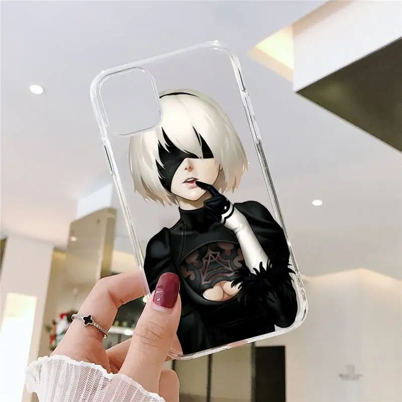 

Anime Nier Automata 2b Phone Case Transparent soft For iphone 5 5s 5c se 6 6s 7 8 11 12 plus mini x xs xr pro max