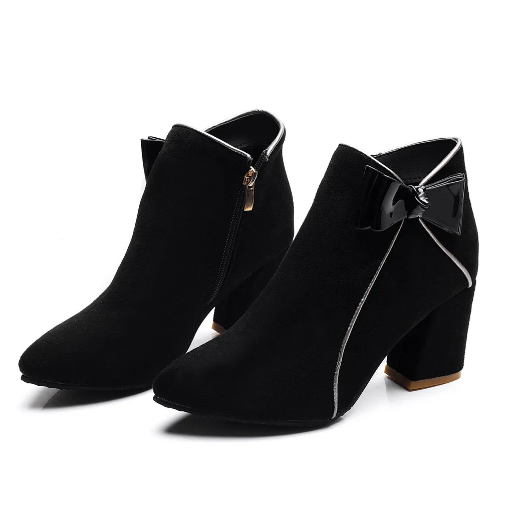 Зима 2019 г. Лидер продаж Женские однотонные байкерские Ботильоны на молнии