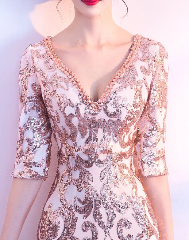 Женское Прозрачное платье Solovedress расшитое пайетками с v образным вырезом и