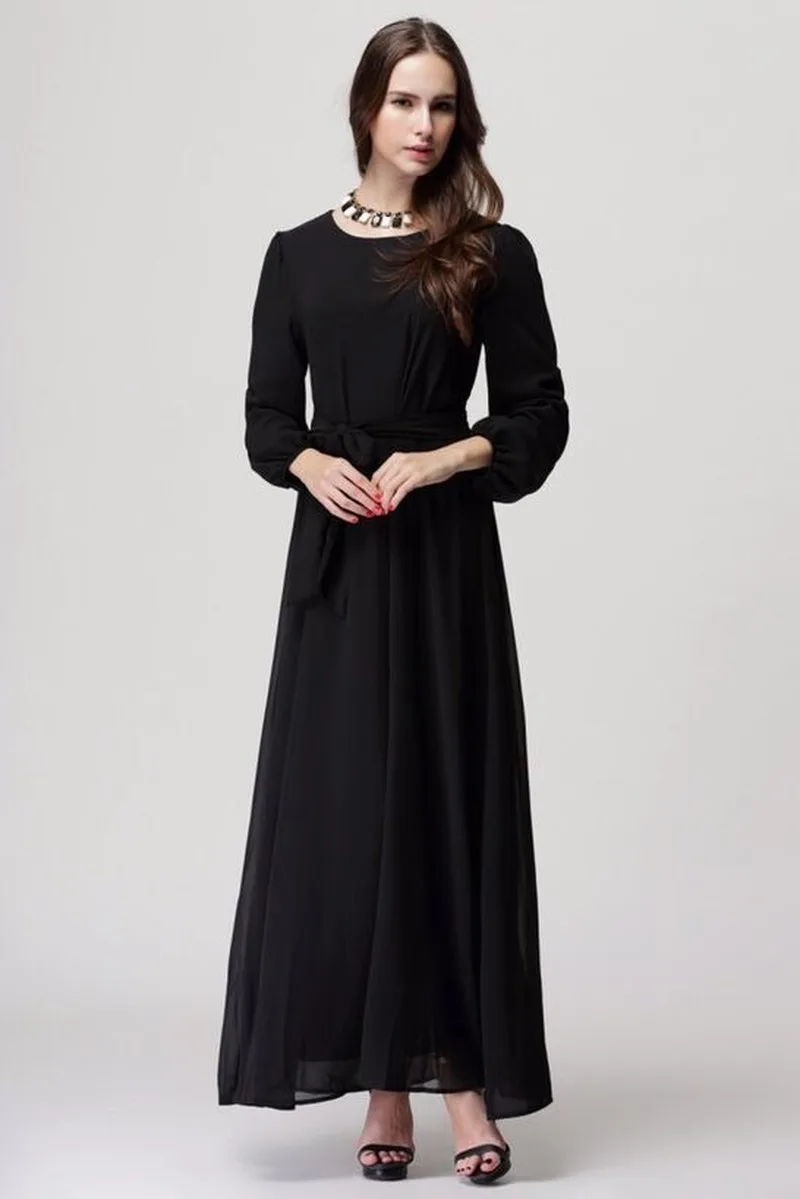 Мусульманское платье-абайя Женский трапециевидный хиджаб на шнуровке Средний