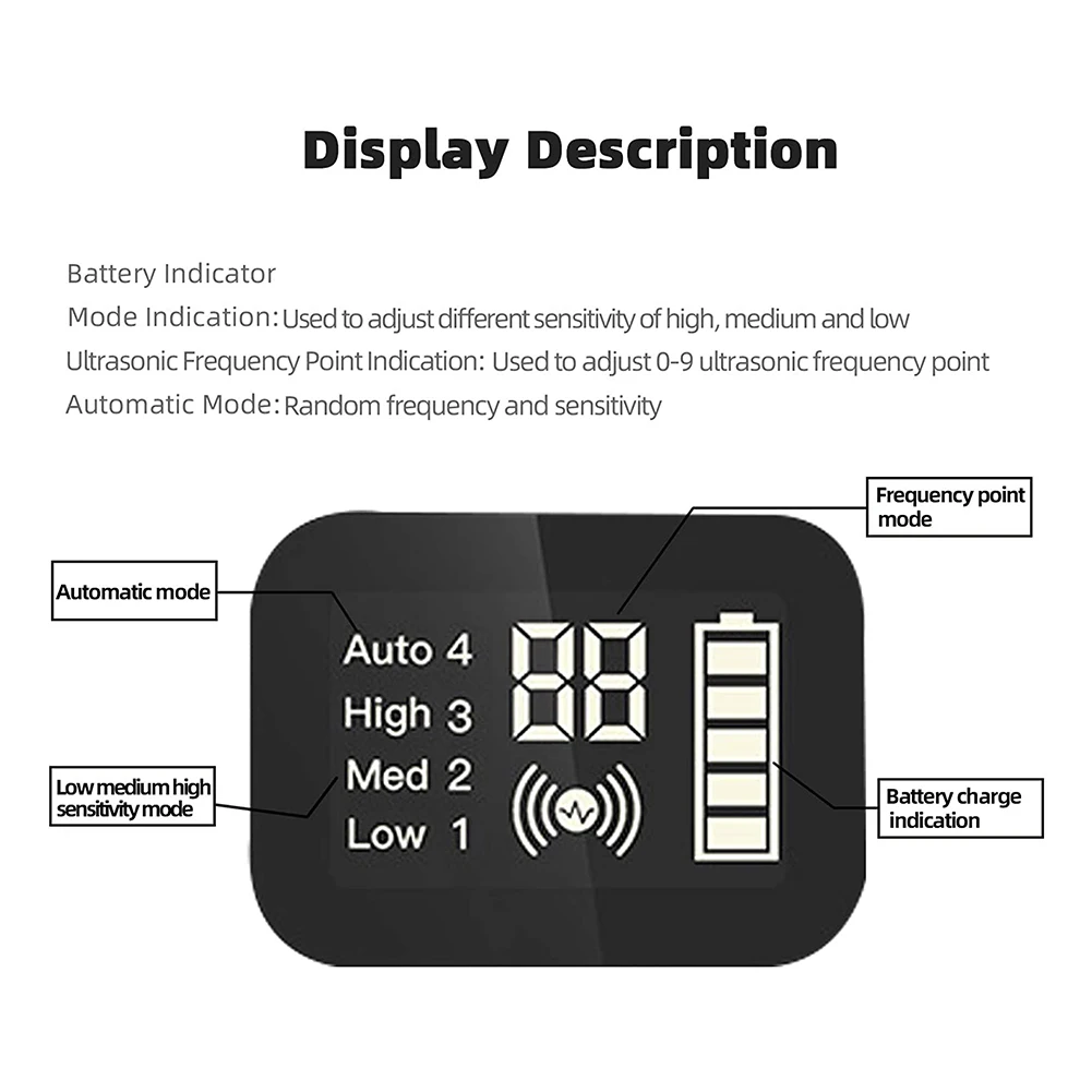 

Stop Bark Training Device Smart Ultrasonic Dog Repeller Outdoor LCD Screen Anti Barking Stopper Control Tool Without Battery