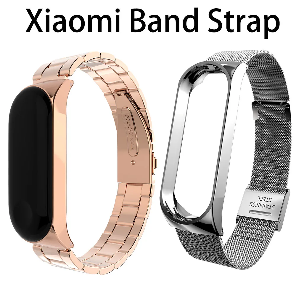 Браслет из нержавеющей стали для Xiaomi Band 4 и 3 металлический мужчин