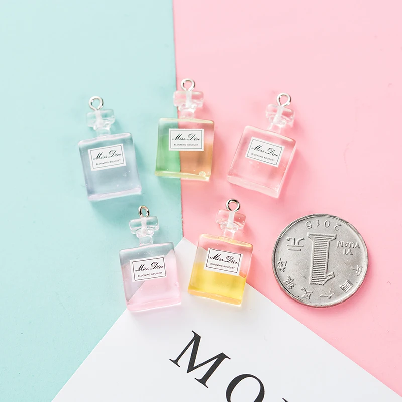 10 шт кавайные модные флаконы для духов из смолы Подвески изготовления ювелирных