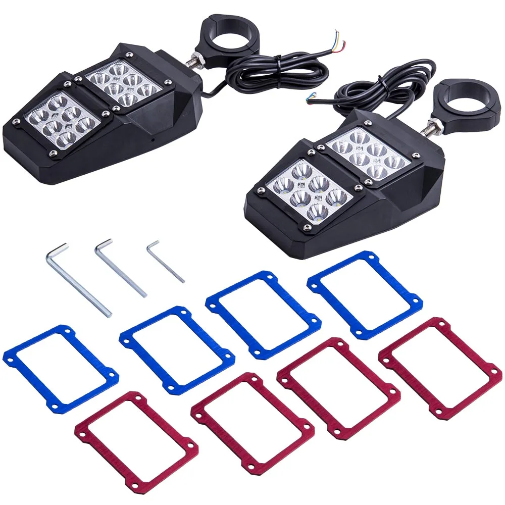 

UTV Rear View Side Mirrors w/ LED Light for Polaris RZR For 1.5"-2" Roll Cage