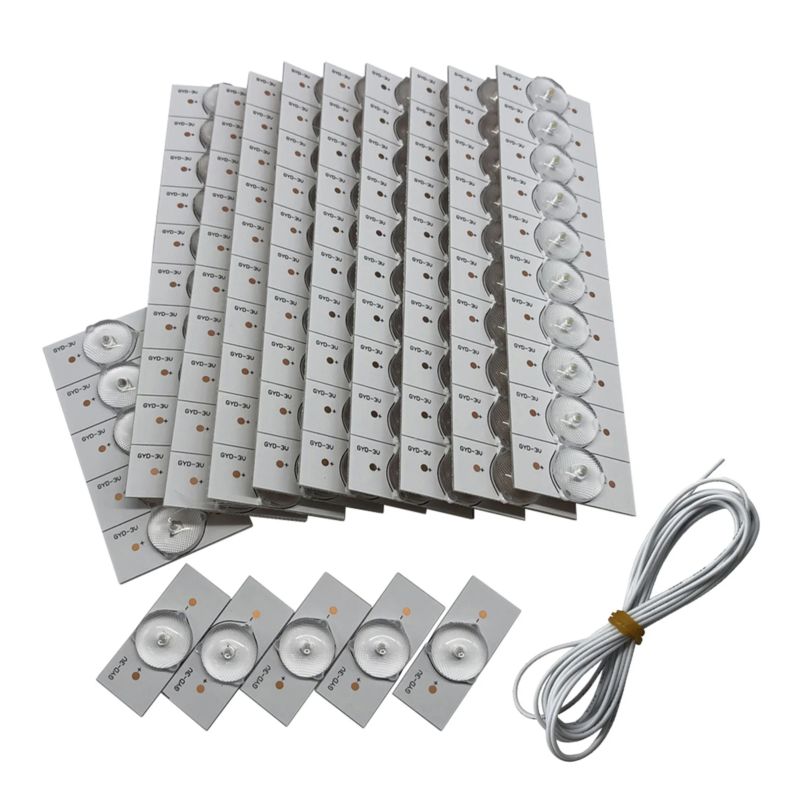 

100 шт. x 3 в SMD лампы с оптической линзой для ремонта 32-65 светодиосветодиодный ТВ с проводом 2 м Светодиодная лента запчасти