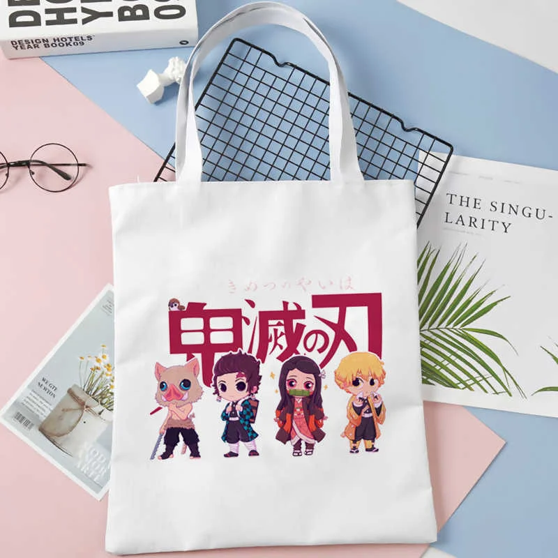 

Сумка для покупок с изображением рассекающего демонов, сумка для шоппинга, женская сумка для покупок из джута, сумки, экологические сумки дл...