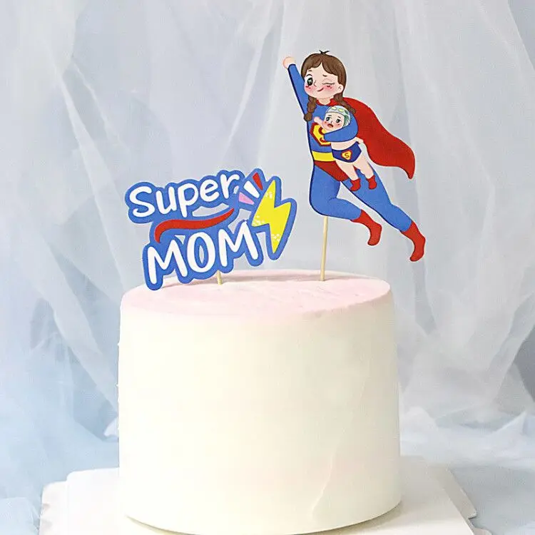 Украшение для торта с днем папы топперы на день матери супермамины кексы