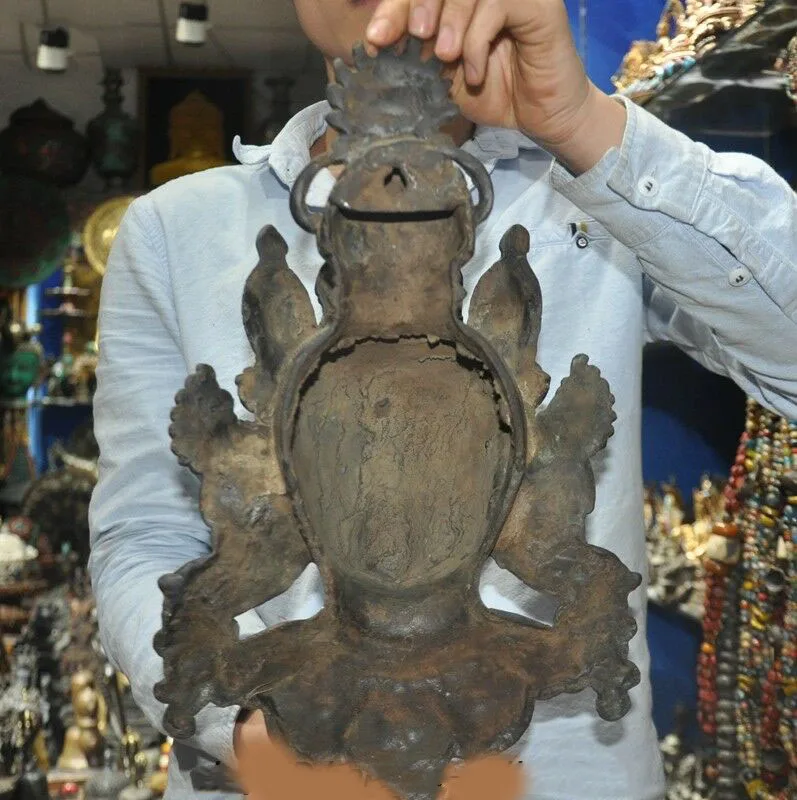 

wedding decoration Old Tibet Temple Bronze Ganapati Ganesh Lord Ganesha Elephant Buddha Bust Statue