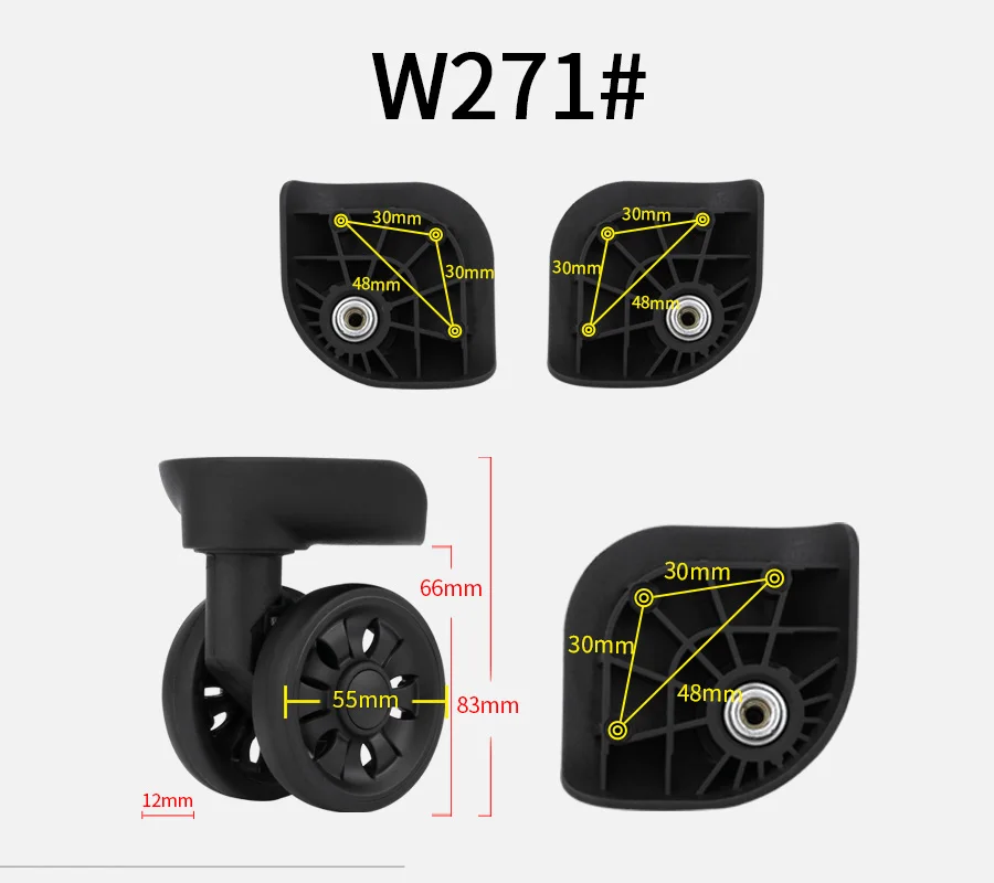 Universal wheel trolley case wheels for new luggage 360 degree rotation wear-resistant silent shock absorption accessories wheel