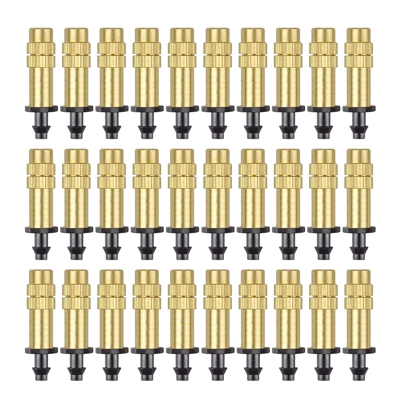 

30Pcs Watering Nozzle Adjustable Copper Irrigation Water Fog Sprinkler Head Mini Misting Greenhouse Accessories