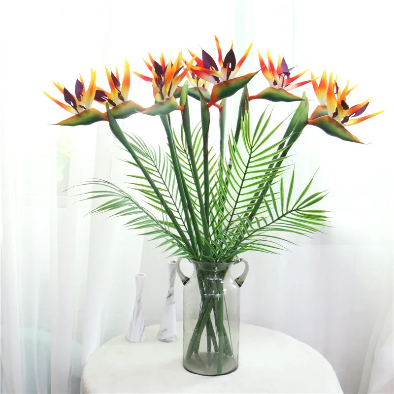 Качественные искусственные растения на ощупь рай птица цветы ткань для свадьбы