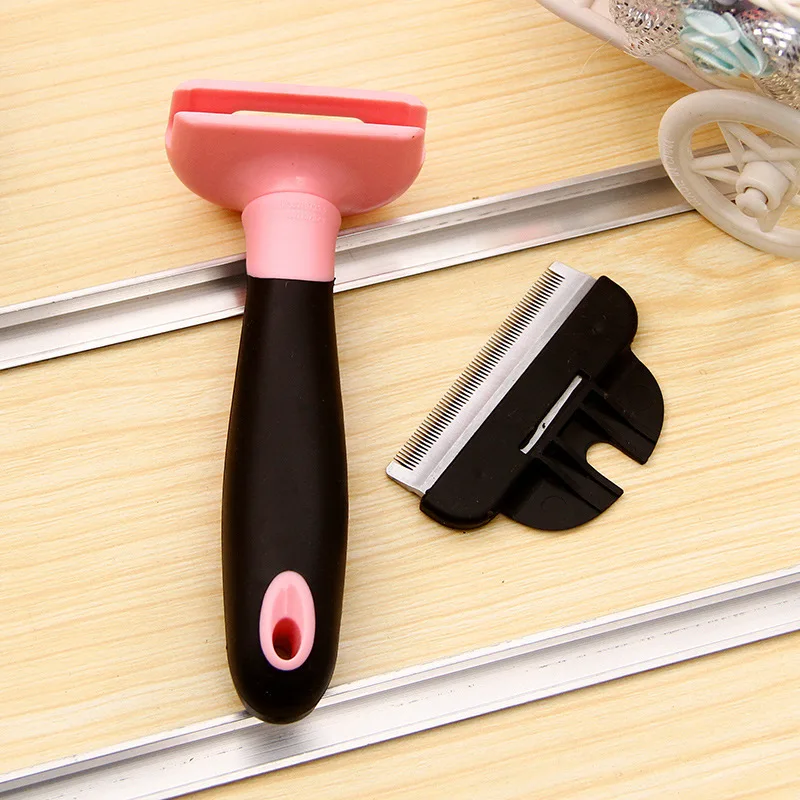 

Detachable Pet Comb Hair Remover Brush Short Medium Hair Dog Combs Grooming Tools Stainless Steel Blade ABS Handle For Cats Dogs