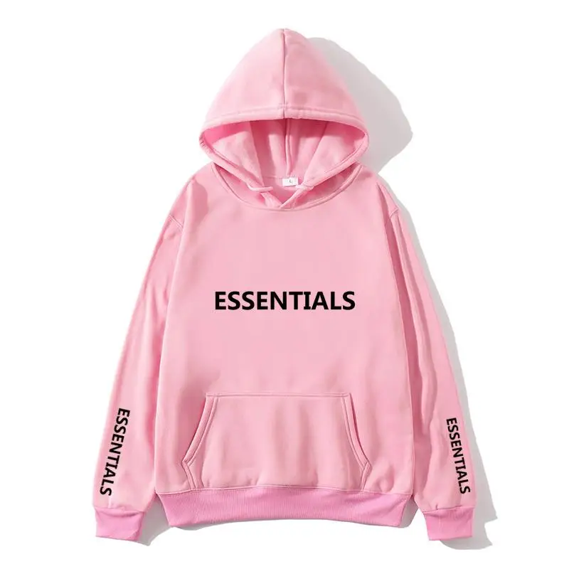 

New Autumn Men's Sweatshirt Casual Hip Hop Streetwear Loose Hoodies New Men Fashion ESSENTIALS Letter Printed Hoodies Solid Tops
