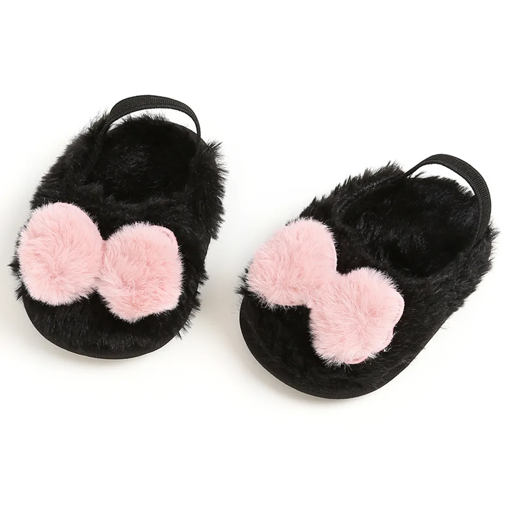 Детские ботинки обувь с бантом для новорожденных девочек и мальчиков из плюша