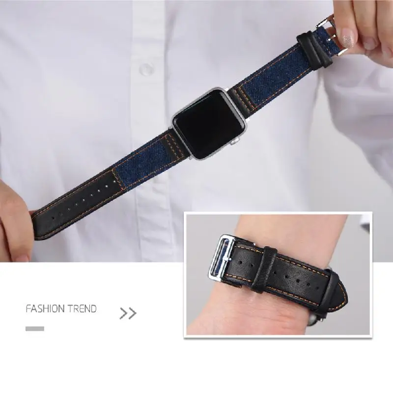 Ремешок кожаный для Apple Watch 5 4 3 2 спортивный браслет iWatch band 38 мм 42 44 40 аксессуары