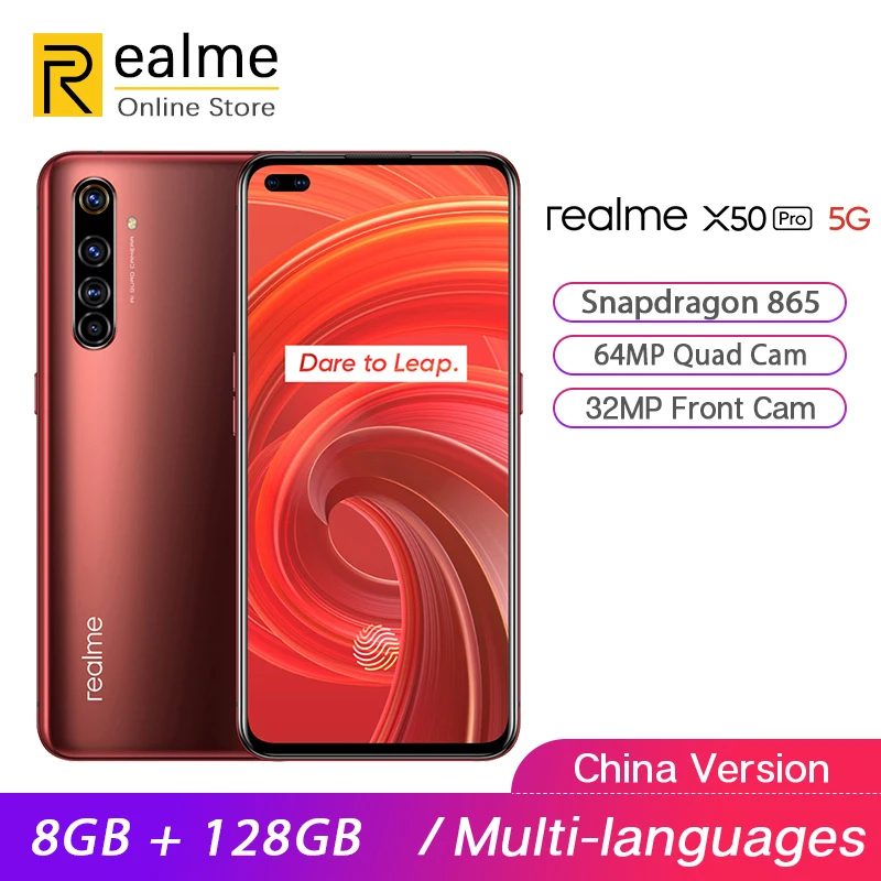 Оригинал Realme X50 Pro 5G Смартфон Snapdragon 865 8 ГБ 128 Гб мобильный телефон 6 44 '񟳐 × 1080 90