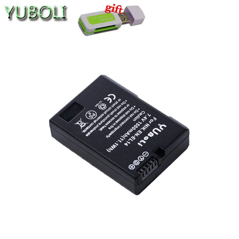 1500 мА/ч, EN-EL14 батареи ENEL14 RU EL14 EL14A EN-EL14A батарейный блок камеры для Nikon D5200 D3100 D3200 D5100 P7000 P7100 MH-24