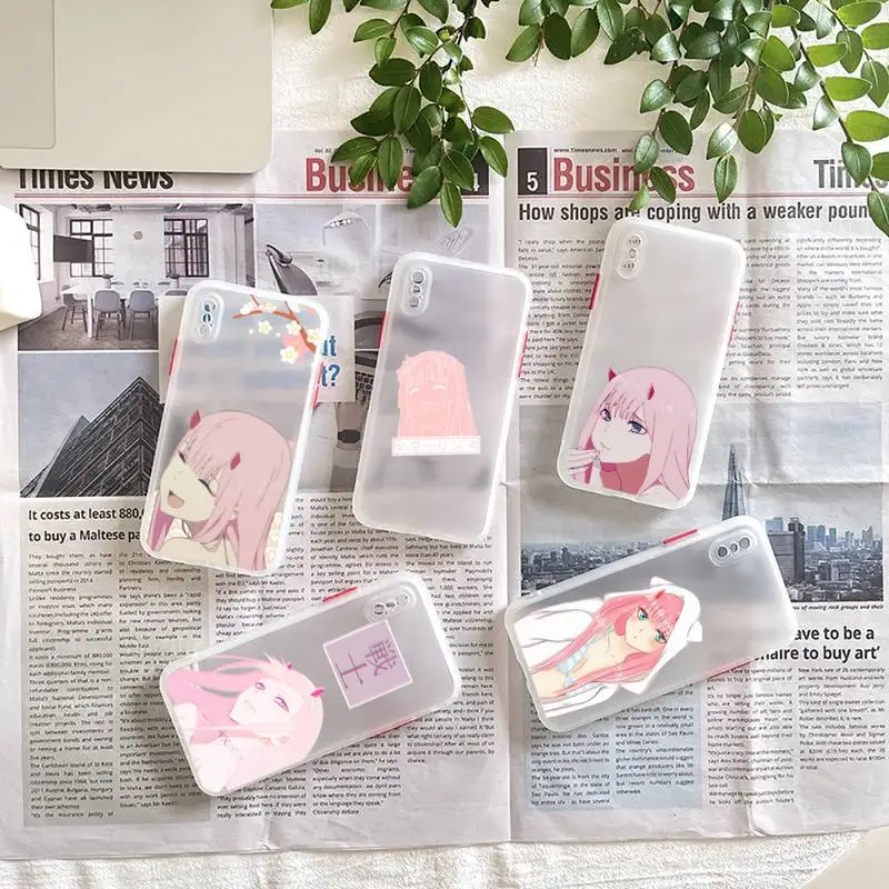 

Sexy anime girl Two zero lovely Pink Phone Case matte transparent For iphone 7 8 11 12 13 plus mini x xs xr pro max cover