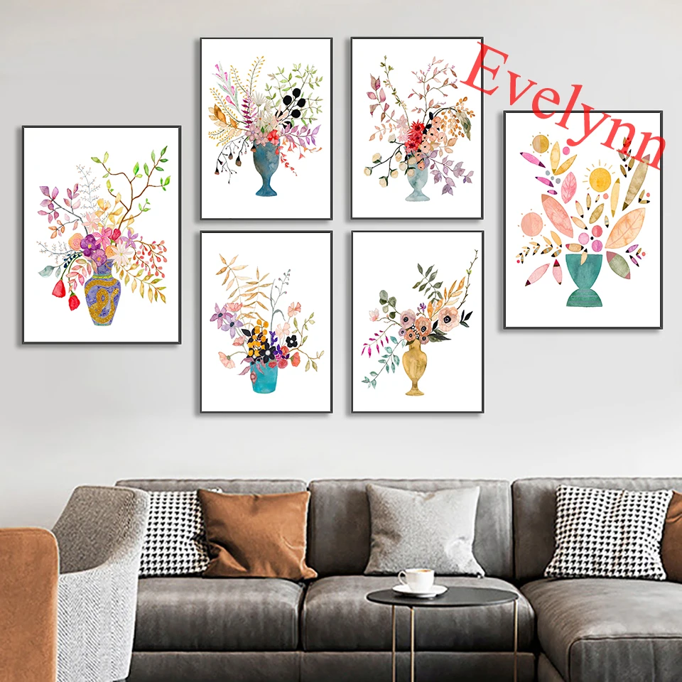 Антикварные китайские вазы сине-белые фарфоровые плакаты. Яркие цветные