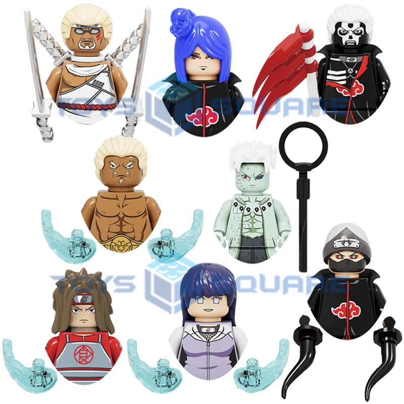 

The Konan Killer Hidan Raikage Obito Hinata Choji Kakuzu Model Building Blocks MOC Bricks Set Gifts Toys For Children