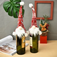 christmas wine bottle covers bag holiday party santa claus champagne bottle cover red christmas table decorations home gift