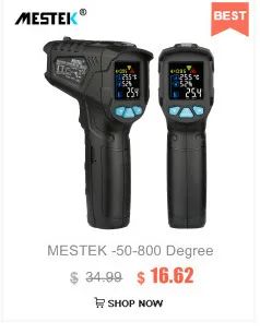 MESTEK-50-800 градусов Цифровой термометр измеритель влажности инфракрасный термометр гигрометр Измеритель температуры и влажности пирометр