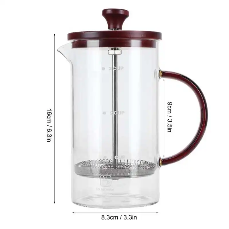 Прессованный чайник для кофе 800 мл из боросиликатного стекла контейнер домашнего