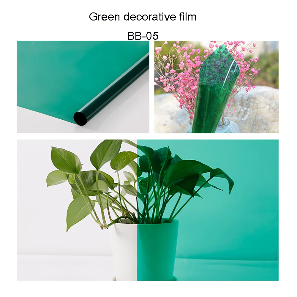 Sunice 50cmx3m Green Decoration Window Film Self-adhesive Home Office Mall Window Glass Decor Privacy Decoration Glass Stickers