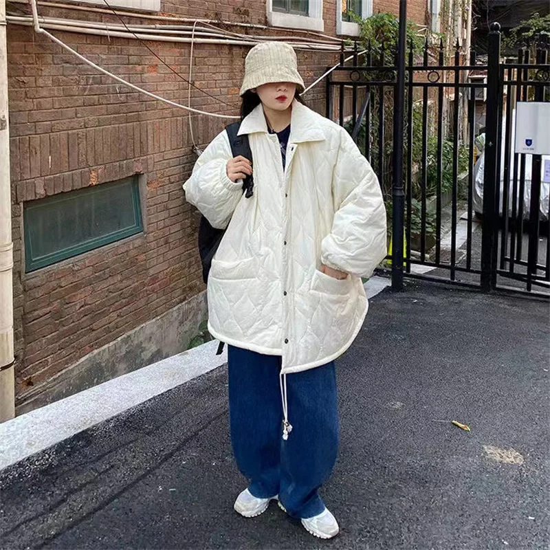 

new women Cotton coat winter loose Plus size fashion Keep warm Casual Long sleeve Female long Cotton Overcoat