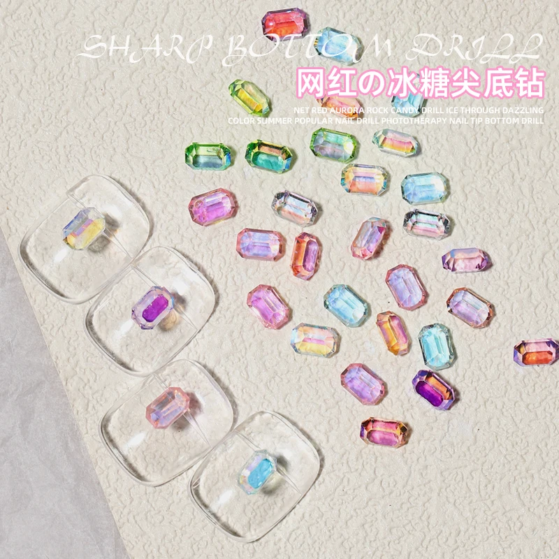 50 шт. прозрачные макароны для дизайна ногтей 1 коробка|Стразы и украшения| |