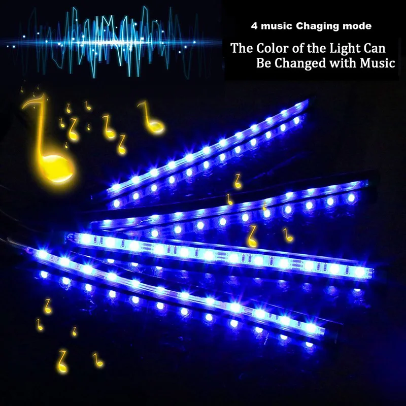 Светодиодная ленсветильник RGB для подсветки салона автомобиля несколько цветов