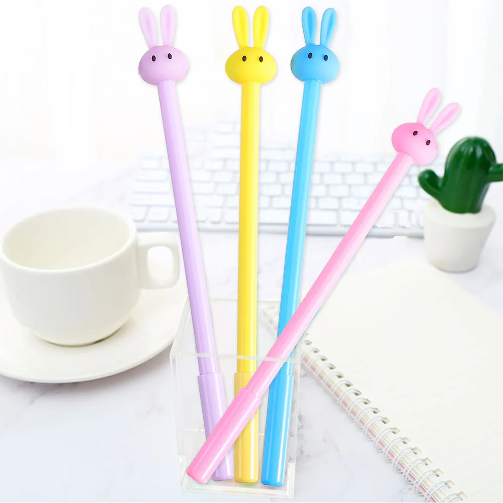 

16Pcs Cartoon Pens Long Ears Rabbit Ink Pens Lovely Student Roller Pens