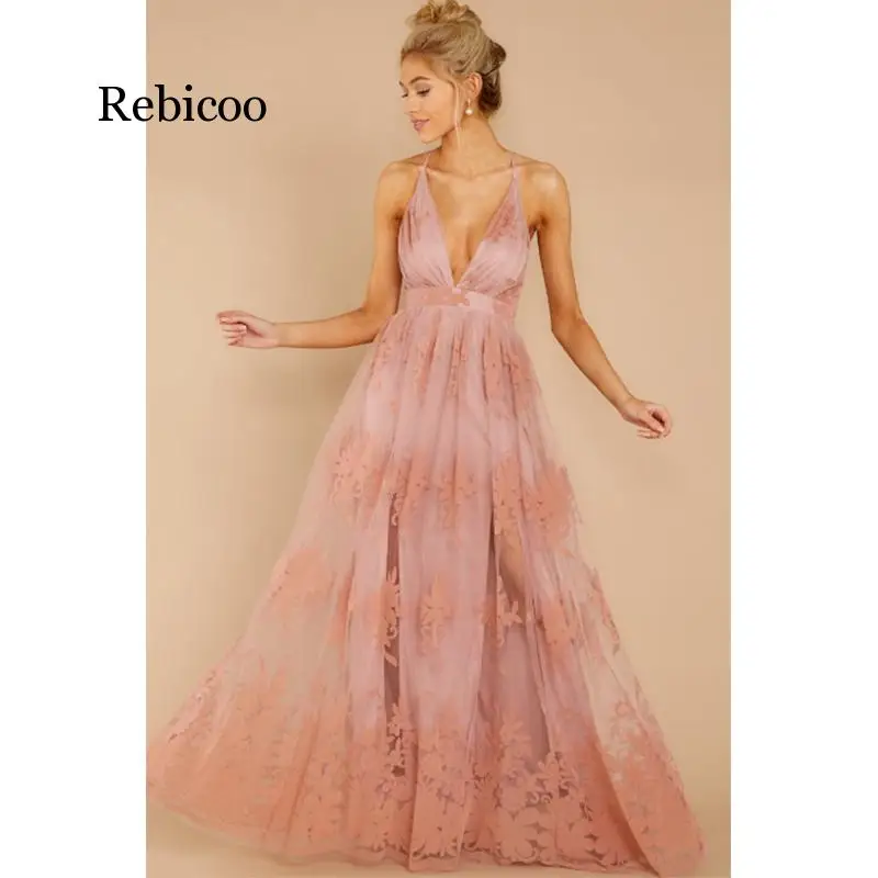 Женское вечернее платье Rebicoo однотонное элегантное шифоновое без рукавов летнее