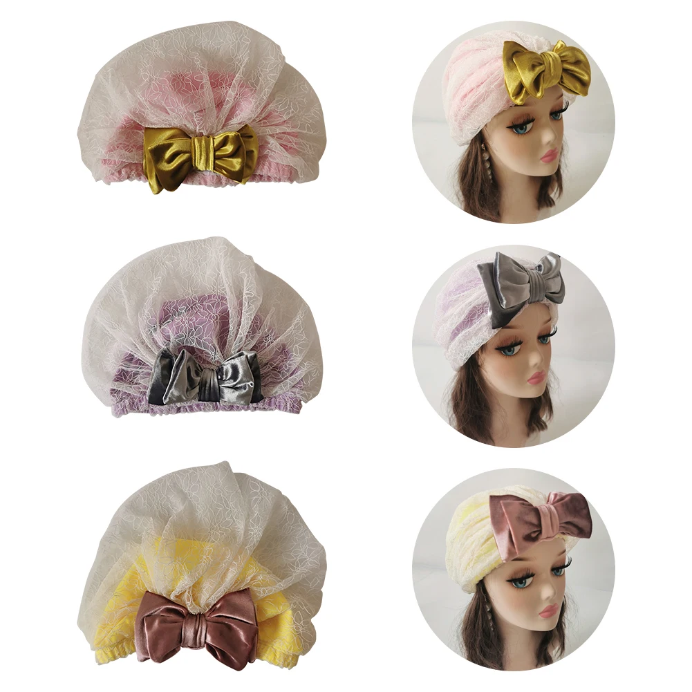 

Women Lace Pattern Swimming Cap High Elasticity Outdoor Hat Free Size Portable Protective Comfortable Fashion Summer Long Hair