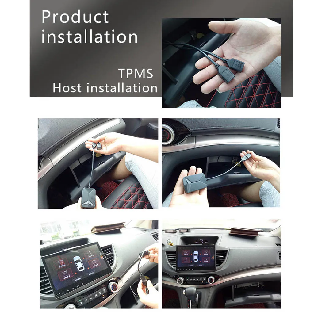 

Беспроводная система контроля давления в шинах TPMS USB2.0 с 4 внешними датчиками