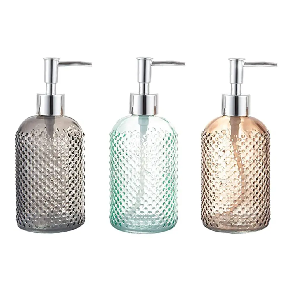 

400ml Glass Liquid Soap Dispensers Transparent Lotion Liquid Soap Bottle Portable Bathroom Kitchen Sink Accessories