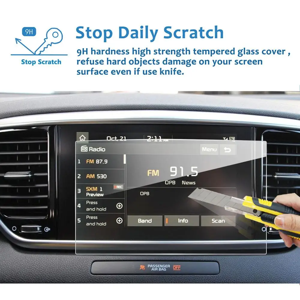 lfotpp for sportage qle 2019 2020 car navigation display tempered glass screen protector film auto interior protective sticker free global shipping