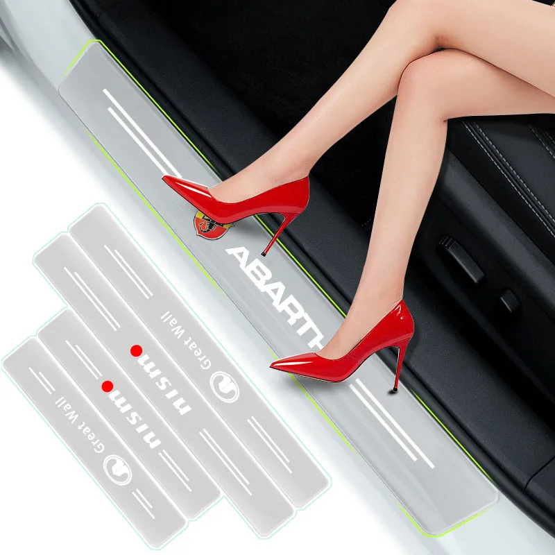 

4pcs Car Threshold Protection Strip Car Door Stickers For VWs Volkswagens CC Polo T5 6R Golf 7 6 5 4 MK7 MK5 Passat B6 Touran