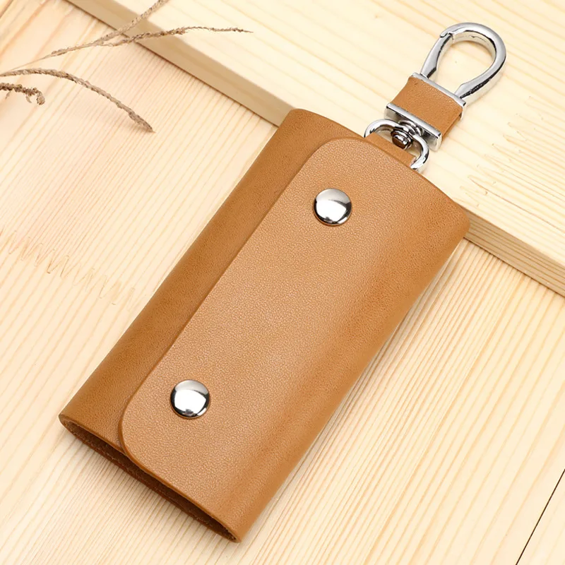 Мужской и женский кожаный брелок для ключей однотонный кошелек 5 цветов|Ключницы|