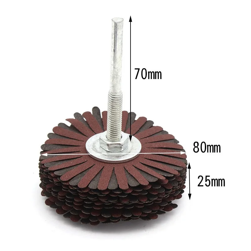 

Sanding Sandpaper Flap Wheel Disc Set (80 Grit) Handle Shutter Wheel Polishing Wheel for Dremel Power Rotary Tools
