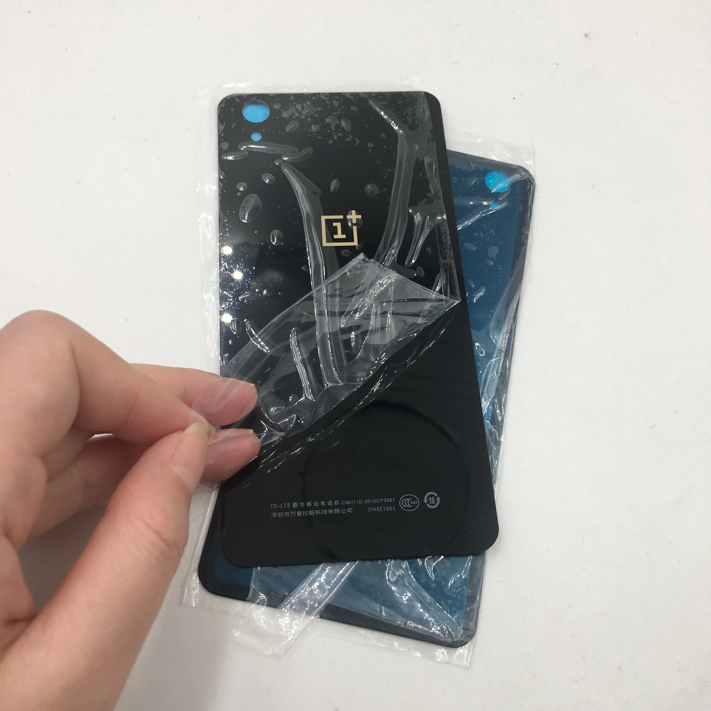 E1003 Оригинальная Крышка батарейного отсека задняя дверь корпус+ наклейка+ логотип 5," Задняя стеклянная крышка для OnePlus X E1003 OnePlus 1+ X