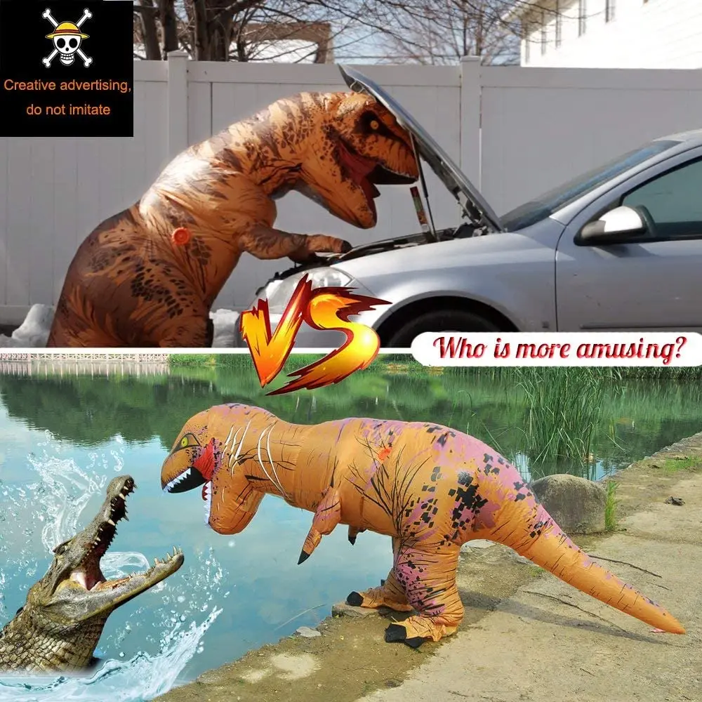 Надувной костюм T Rex рождественские костюмы одежда для динозавров Trex Забавный