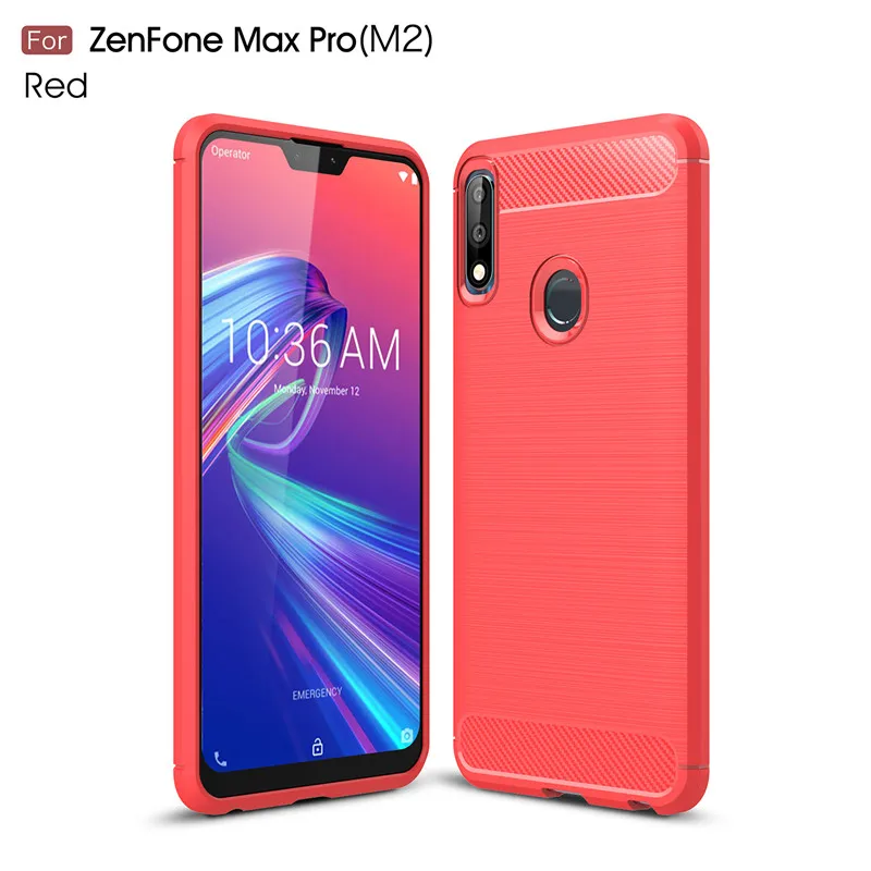 

Case For Asus Zenfone Max Pro M2 Cover Shockproof Silicone Brushed Style Soft Case For Asus Zenfone Max Pro (M2) ZB631KL